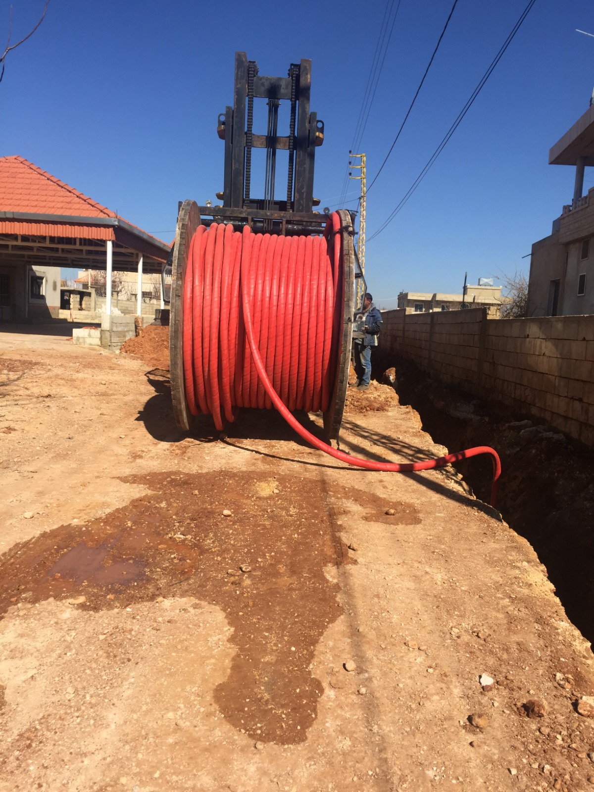 Concrete works and poles